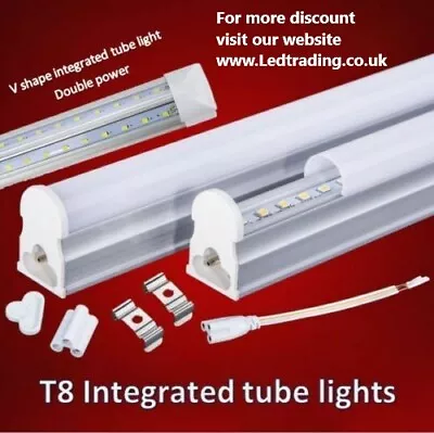 T8 LED Integrated Tube Light-Batten Light Complete Slim Light Fitting(56)ft • £5.99