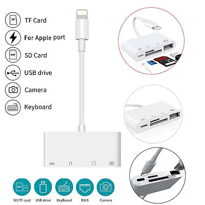 USB To Card Reader Adapter USB Camera Micro SD Memory Slot For IPhone 14 Pro Max • $14.96