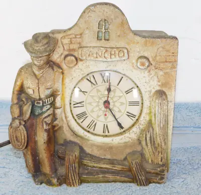 Vintage Lifetime Cowboy Western Electric Clock Cast Metal Works Good • $45