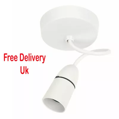 £5.90 • Buy Pendant Light Fitting Set With Ceiling Rose & BC Lamp Holder & Wire 6 Inch Cable