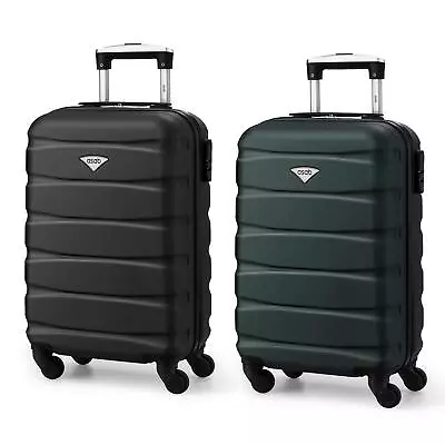 Hard Shell 4 Wheel Suitcase Trolley Cabin Approved Flight Travel Luggage Bag • £24.99