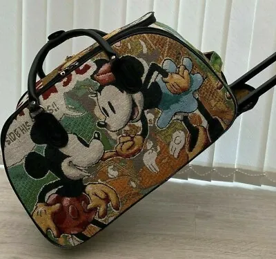 £29.75 • Buy Mickey & Minnie Duffle Bag Gym Overnight Wheels Tote Carry On Luggage Flight Bag