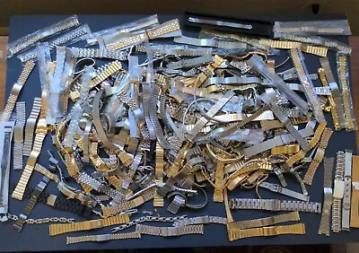 Huge 240+ Watch Metal Bracelet Band Lot Mens Womens Mixed NOS Used Vintage 17lbs • $175