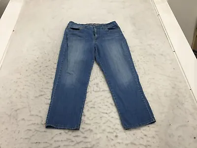 Nine West Vintage America Capri Jeans Womens 12/30 Classic Rise Blue Flap Pocket • $2