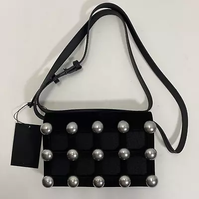 Alexander Wang Prisma Dome Stud Biker Purse Black Designer Handbag NWT And Box • $341.85