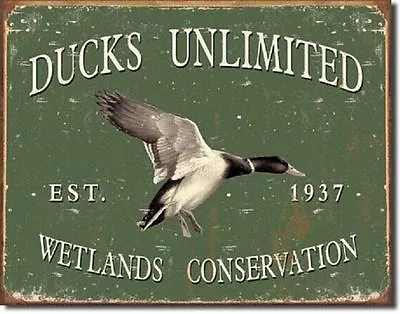 Ducks Unlimited Since 1937 Vintage Retro Hunt Cabin Wall Decor Metal Tin Sign • $21.99