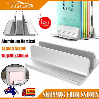 $19.98 • Buy Aluminum Vertical Laptop Stand Desktop Holder Space-Save Shelf For Macbook IPad