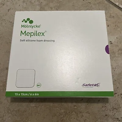 Mepilex  Soft Silicone Foam  6  X 6  Molnlycke Health 5ct. 1 Box EX 5/28/26 • $26.99