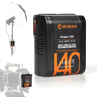 $199 • Buy Mini V Mount Battery,Moman Power 140 Battery 140Wh/9700mAh For Camera Camcorder