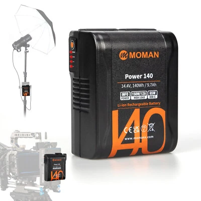 $199 • Buy Mini V Mount Battery,Moman Power 140 Battery 140Wh/9700mAh For Camera Camcorder