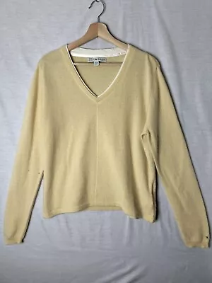 Tommy Hilfiger Yellow Wool & Angora Rabbit Vintage Cropped Jumper - Women's XL • £12.95