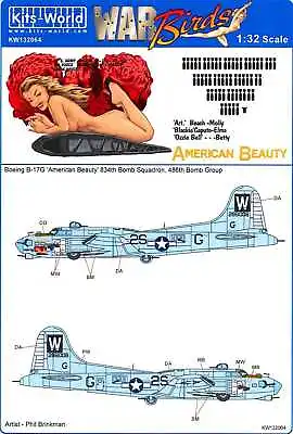 Kits World Decals 1/32 B-17G FLYING FORTRESS American Beauty • $12.99