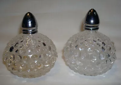 Vintage I.W. Rice Japan Crystal Clear Glass Hobnail Salt & Pepper Shakers Set • $2.40