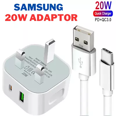 Genuine Super Fast Charger For Samsung Galaxy Phones Adapter Plug & Cable UK • £3.38