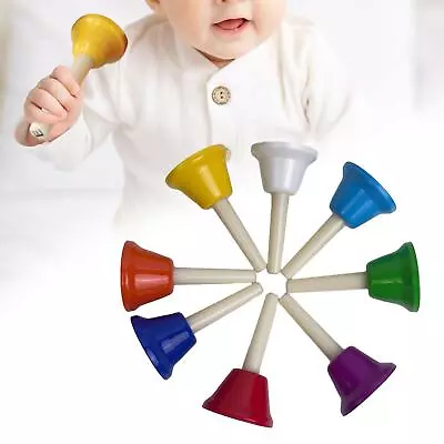 8 Pieces Hand Bells Set Colorful Hand Percussion Bells For Party Chorus Kids • $33.87