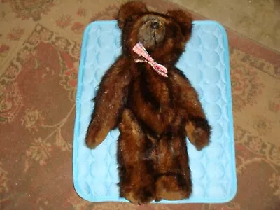 Vintage Lois Beck Original Teddy Bear - 18  Tall - MINK FUR - Needs Repair • $44.95