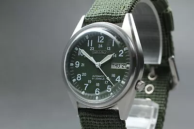 [Near Mint] Seiko SKX425 7S26-3060 35mm Green Dial Day-Date AT Men's Watch Japan • $165