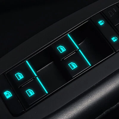 Universal Luminous Blue Car Interior Window Door Switch Sticker Car Accessories • $4.36