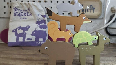 $29.99 • Buy Le Toy Van Petilou BABY FOREST STACKER TOWER BAG Wooden Animals 010523