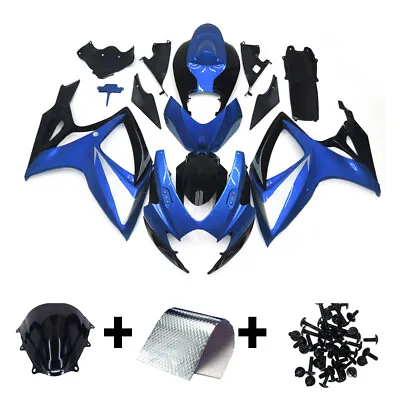 Blue Black Fairings For 2006 2007 Suzuki GSXR600 GSXR750 Injection Bodywork Kit • $389.95