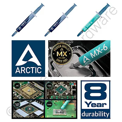 Arctic MX-6 MX-5 MX-4 MX-2 Thermal Compound Paste CPU Console 2g 4g 8g 20g 30g • £5.96