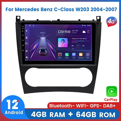 4+64G For Mercedes Benz C Class W203 CLK W209 Carplay Unit Android Car Radio GPS • $259.99
