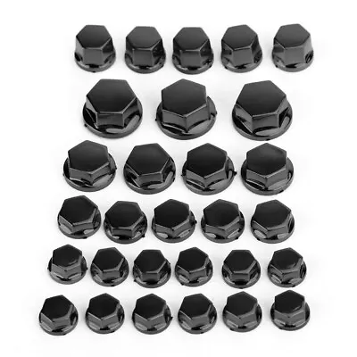 Set 30 Black Motor Engine Water Pump Body Screw Nut Bolts Caps Covers 5 Sizes E1 • £8.35