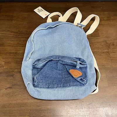 Billabong NEW NWT Blue Denim Backpack Womens Front Pocket Zip • $42.71