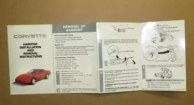 1989 Corvette C4 Hard Top Installation & Removal Instructions GM ORIGINAL • $99.99