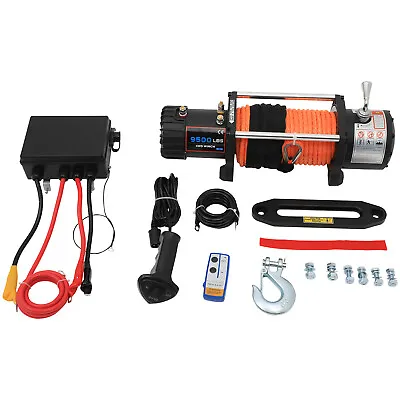 9500LBS 12V Electric Winch For JEEP Tow Trailer Synthetic Rope Off Road NEW • $310.99