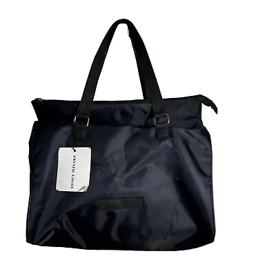 Issey Miyake Duffle Tote Weekender Travel Bag Navy Blue Nylon • $36.75