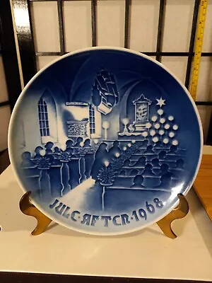 Bing & Grondahl Porcelain Blue Plate Christmas In Church Jule After 1968 7  B&G  • $9.99