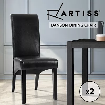 $149.95 • Buy Artiss Dining Chairs French Provincial Kitchen Chair Fabric Leather Wood X2