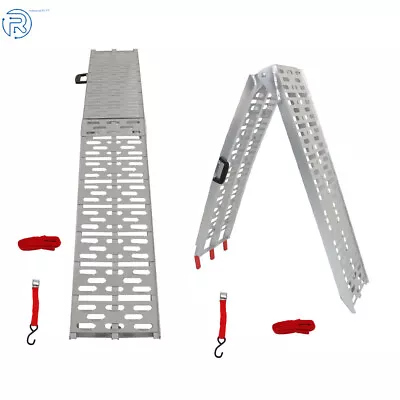 2x 750Lbs 7.5 Feet ATV Aluminum Folding Loading Ramp Kit Motorcycle Arched Truck • $122.99