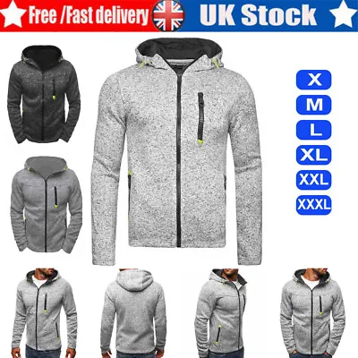 Mens Full Zip Up Plain Hooded Sweatshirt Hoodie Adult Fleece Zipper Hoody Top UK • £10.99