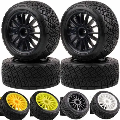 4pcs 2.2  Wheel Rims & Tires Fits 1/8 RC HPI RTR WR8 3.0 Ford Fiesta Flux Rally • $39.93