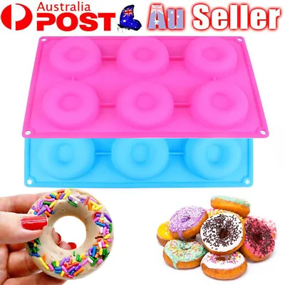 $14.62 • Buy 1/2x Silicone Donut Mold Muffin Chocolate Cake Cookie Doughnut Baking Mould Tray
