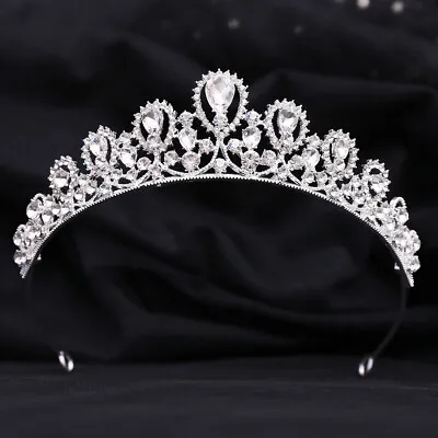 Tiara Crown Crystal Wedding Queen Princess Prom • £12.99