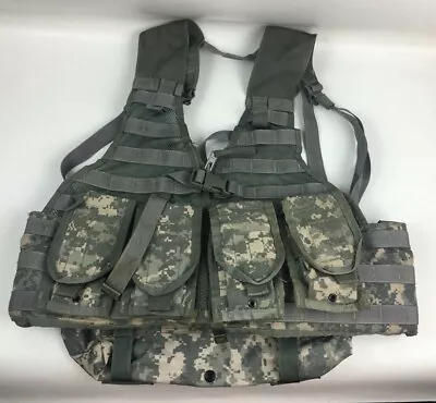 US Army Military MOLLE VGC / EXC FLC Vest ACU W/ 2 Mag Pouches & NEW Waist Pack • $23.90