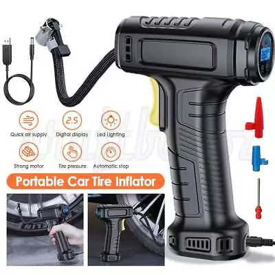 Automatic Cordless Car Tyre Inflator Handheld LCD Digital Air Compressor Pump • $25.69