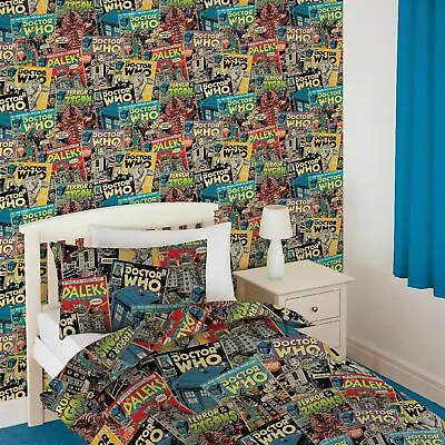 £4.99 • Buy 💥DOCTOR DR WHO COMIC WALLPAPER FEATURE WALL DECOR BBC Daleks, Cybermen, Zygons