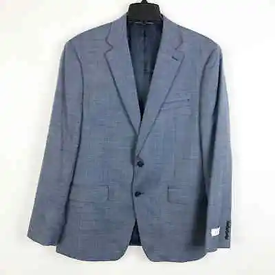 Calvin Klein Men Dress Coat 44R Blue Single Breasted Notch Lapel Wool NWOT • $42
