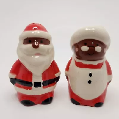 African American Mr. And Mrs. Clause Salt And Pepper Shakers • $17.99