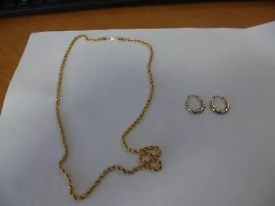 925 & 9ct Bonded Gold Necklace + Earrings • £6.50