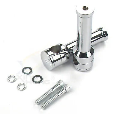 Chrome Straight 6  Rise 1 1/4  Mount Handlebar Risers For Harley 1.25  • $124.41