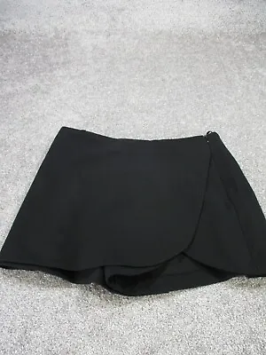 $14.99 • Buy Zara Wrap Skort Womens Large Black Short New