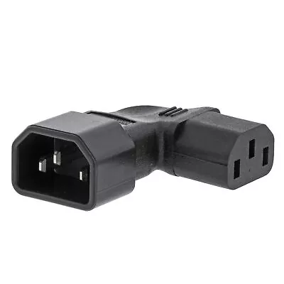 Travel IEC320-C13 Male To C14 Female 90 Degree Right Angle Angled Power Adapter • $10.99