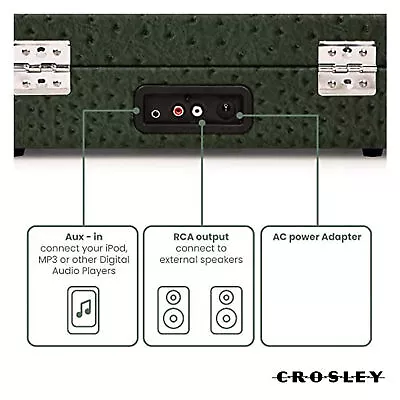 Crosley Cruiser Plus Bluetooth Turntable 3 Speed Ostrich Green • $120.65