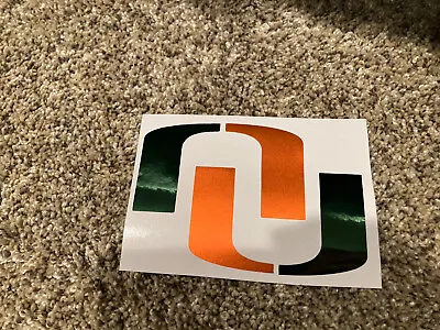 Chrome Miami Hurricanes Full Size FS Football Helmet Decals • $11.99