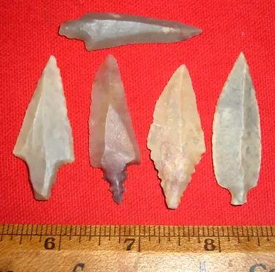 (5) Choice Mesolithic Stemmed Points Tools (2 +-) Ancient African Arrowheads • $35